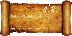 Gabl Richárd névjegykártya